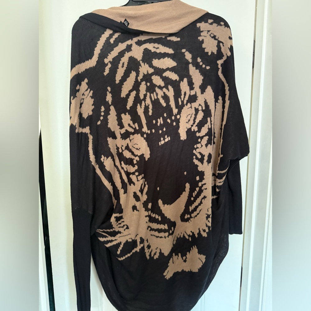 2B Bebe Black and Brown Animal Print Sweater